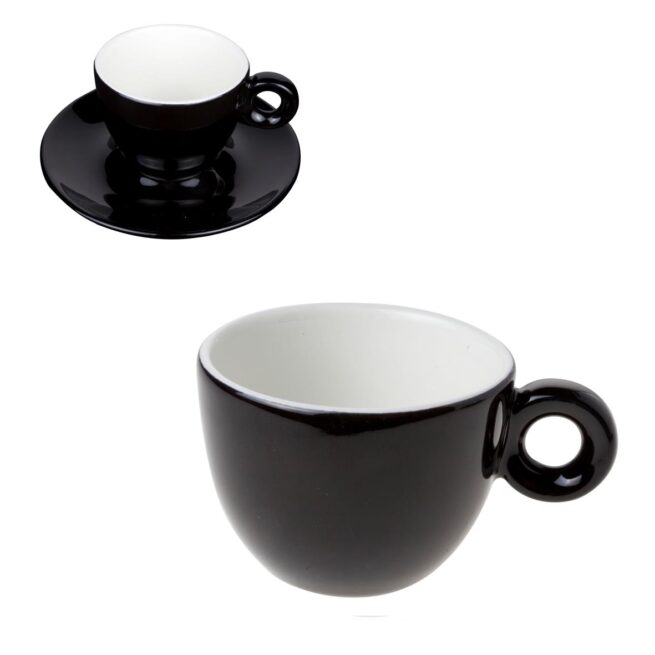 Bola Koffie kop zwart-roomwit 15cl