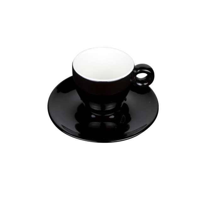 Bola Espresso SET kop+schotel zwart-room 8cl