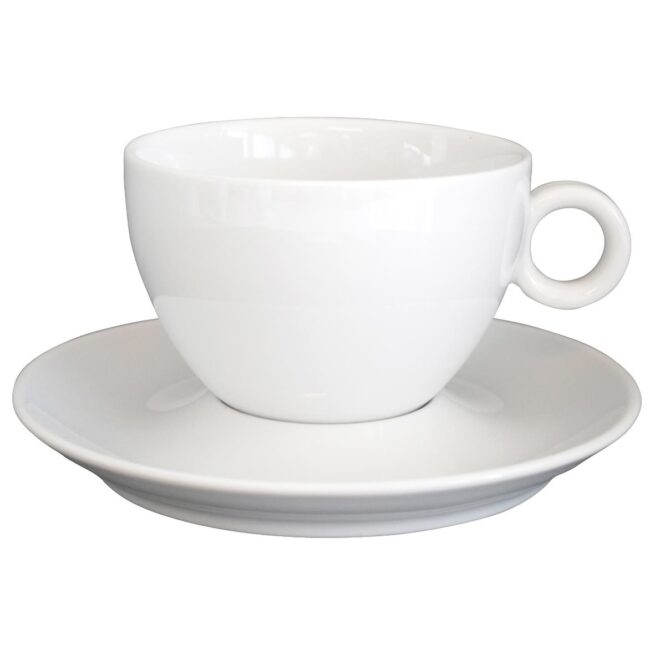 Bola Latte Macchiato SET kop+schotel wit 28cl