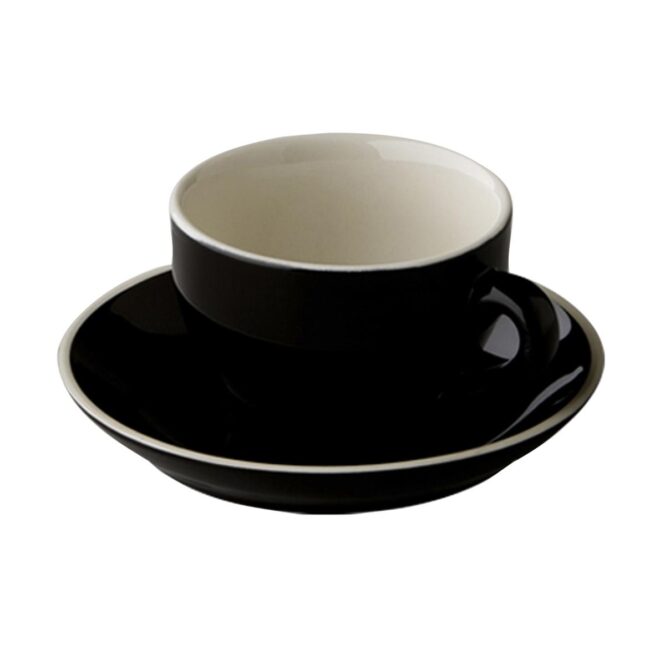 Robusta Cappuccino SET kop+schotel zwart 18cl