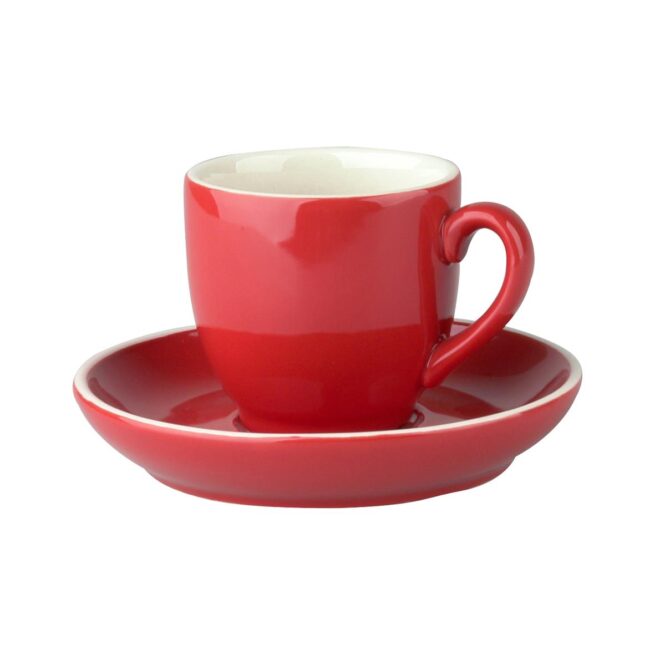 Robusta Koffie SET kop+schotel rood 14cl