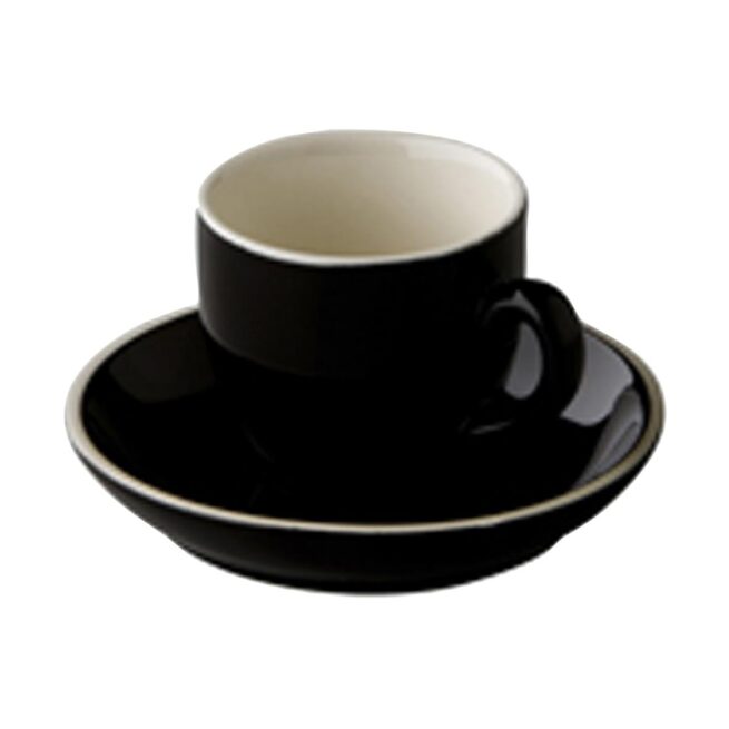 Robusta Koffie SET kop+schotel zwart 14cl