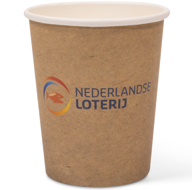 Bedrukte Cappuccino To Go beker Kraft-Look
