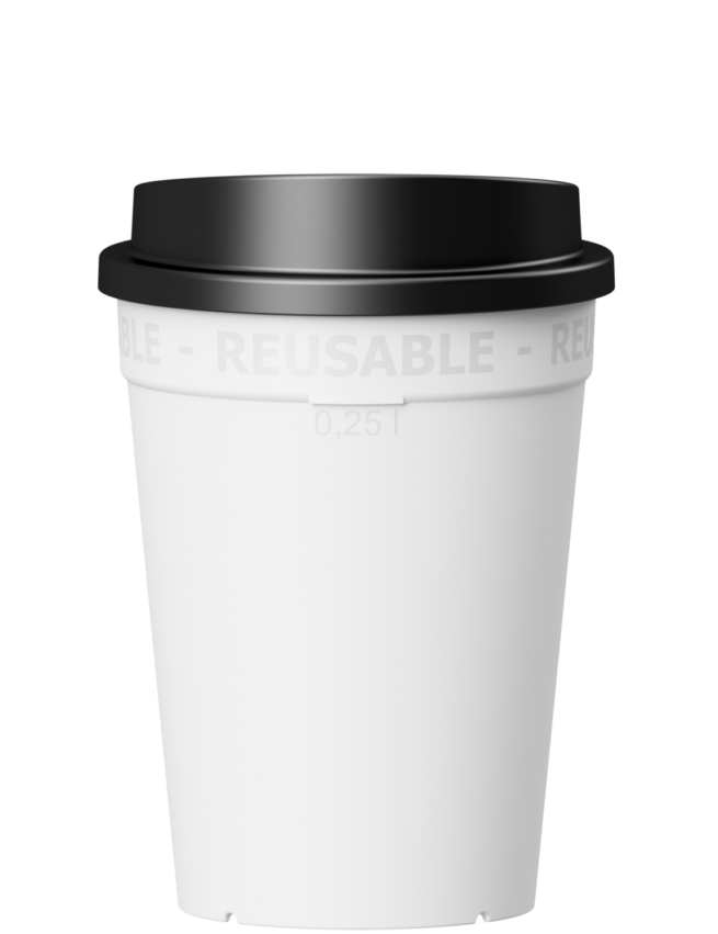 Zwarte drink deksel voor Ökocup To-Go beker 180ml en 225ml