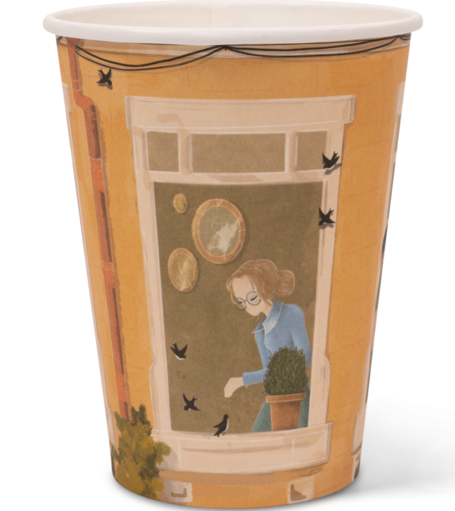 Bedrukte Latte Macchiato beker Kraft-Look