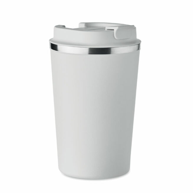 Luxe RVS Dubbelwandige Reisbeker To-Go 350ml Wit