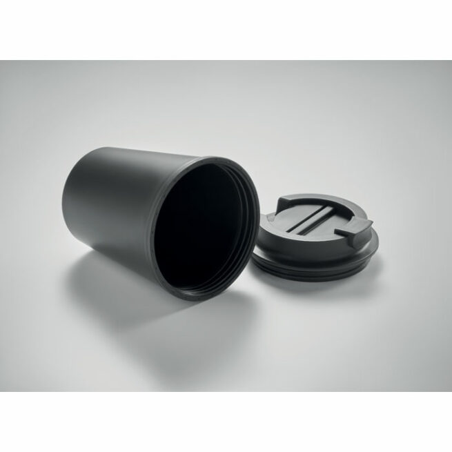 Dubbelwandige Reisbeker To-Go 300ml Zwart, clipsluiting